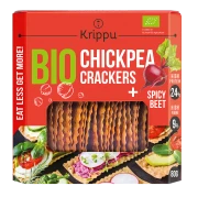 KRAKERSY PROTEINOWE Z CIECIERZYCY PIKANTNE Z BURAKIEM BIO 80 g - KRIPPU
