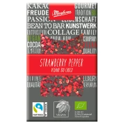 CZEKOLADA GORZKA POSYPANA TRUSKAWKAMI I PIEPRZEM FAIR TRADE BIO 30 g - MEYBONA