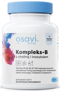 WITAMINA B + CHOLINA + INOZYTOL BEZGLUTENOWA 60 KAPSUŁEK - OSAVI