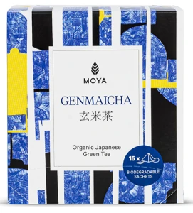 HERBATA ZIELONA GENMAICHA JAPOŃSKA Z PRAŻONYM RYŻEM BIO (15 x 1,5 g) 22,5 g - MOYA MATCHA