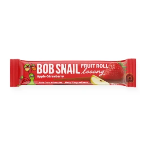 PRZEKĄSKA ROLL LONG JABŁKO - TRUSKAWKA BEZ DODATKU CUKRÓW 15 g - BOB SNAIL