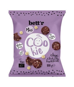 CIASTKA Z CZEKOLADĄ I ORZECHAMI LASKOWYMI BEZ DODATKU CUKRÓW BEZGLUTENOWE BIO 100 g - BETT'R