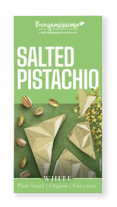 TABLICZKA KAKAOWA PISTACJE - SÓL HIMALAJSKA BEZGLUTENOWA BIO 60 g - BENJAMISSIMO