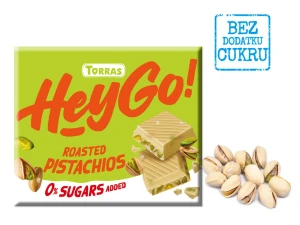 CZEKOLADA BIAŁA Z PISTACJAMI BEZ DODATKU CUKRÓW BEZGLUTENOWA 60 g - TORRAS