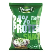OKAZJA CHRUPKI PROTEINOWE O SMAKU ŚMIETANKI Z CEBULĄ BEZGLUTENOWE BIO 50 g - BIOPONT