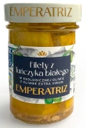 OKAZJA TUŃCZYK BIAŁY FILETY MSC W BIO OLIWIE Z OLIWEK EXTRA VIRGIN 200 g (130 g) (SŁOIK) - EMPERATRIZ