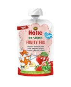 #MUS OWOCOWY LISEK (TRUSKAWKA - BANAN - JABŁKO - JOGURT) BEZ DODATKU CUKRÓW BEZGLUTENOWY OD 8 MIESIĄCA BIO 100 g - HOLLE