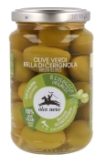 OKAZJA OLIWKI ZIELONE BELLA DI CERIGNOLA Z PESTKĄ W ZALEWIE BIO 350 g (180 g) - ALCE NERO