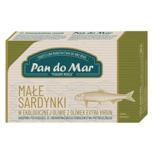 SARDYNKI EUROPEJSKIE W BIO OLIWIE Z OLIWEK EXTRA VIRGIN 120 g - PAN DO MAR