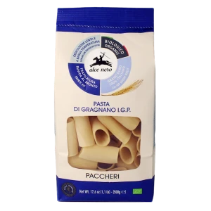 MAKARON (SEMOLINOWY - PASTA DI GRAGNANO) RURKA PACCHERI BIO 500 g  - ALCE NERO