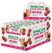 LIZAK O SMAKU MALINOWYM Z WITAMINĄ D I C BEZ CUKRU BEZGLUTENOWY 6 g - ZDROWY LIZAK (MNIAM MNIAM)