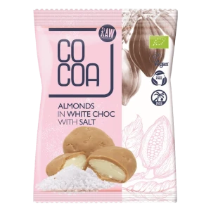 MIGDAŁY W BIAŁEJ POLEWIE Z SOLĄ BIO 70 g - COCOA