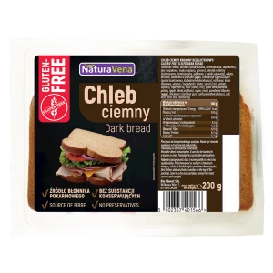 CHLEB CIEMNY KROJONY BEZGLUTENOWY 200 g - NATURAVENA