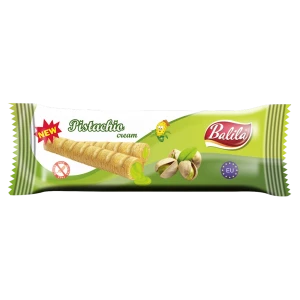 RURKI KUKURYDZIANE Z KREMEM O SMAKU PISTACJOWYM BEZGLUTENOWE 18 g - BALILA