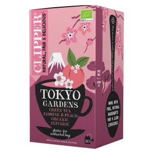 HERBATA ZIELONA JAŚMINOWA O SMAKU BRZOSKWINIOWYM (TOKYO GARDENS) BIO (20 x 2 g) 40 g - CLIPPER