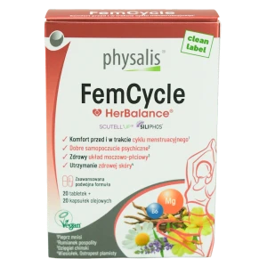 20 TABLETEK + 20 KAPSUŁEK NA CYKL MENSTRUACYJNY (FEMCYCLE) - PHYSALIS (HERBALANCE)