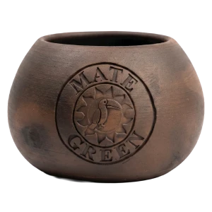 MATERO Z CERAMIKI MLEKOWANEJ HAND MADE - YERBA MATE GREEN