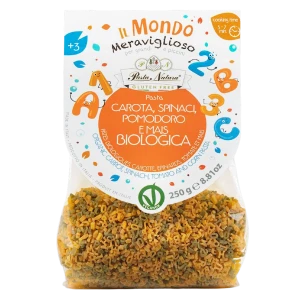 MAKARON (KUKURYDZIANY TRÓJKOLOROWY) DLA DZIECI LITERKI I CYFERKI BEZGLUTENOWY BIO 250 g - PASTA NATURA