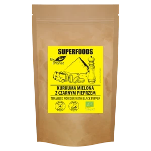 KURKUMA MIELONA Z CZARNYM PIEPRZEM BIO 200 g - BIO PLANET SUPERFOODS