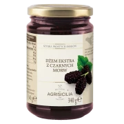 DŻEM EKSTRA Z CZARNEJ MORWY BIO 340 g - AGRISICILIA