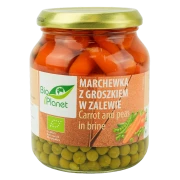 MARCHEWKA W ZALEWIE Z GROSZKIEM BIO 340 g (220 g) (SŁOIK) - BIO PLANET