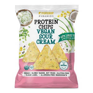 CHRUPKI PIRAMIDKI PROTEINOWE O SMAKU KWAŚNEJ ŚMIETANY ZE SZCZYPIORKIEM BEZGLUTENOWE 60 g - POPCROP