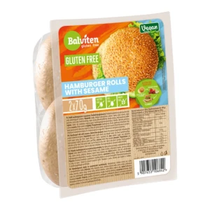 BUŁKI DO HAMBURGERÓW Z SEZAMEM BEZGLUTENOWE (2 szt.) 140 g - BALVITEN