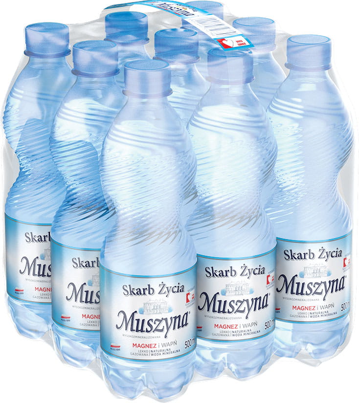 WODA MINERALNA SKARB ŻYCIA MUSZYNA LEKKO GAZOWANA 9x500ml - Woda ...