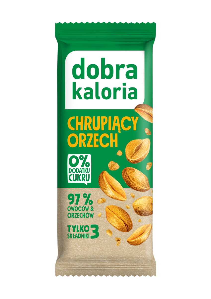 OKAZJA BATON DAKTYLOWY CHRUPIĄCY ORZECH BEZ DODATKU CUKRÓW 35 g - DOBRA KALORIA