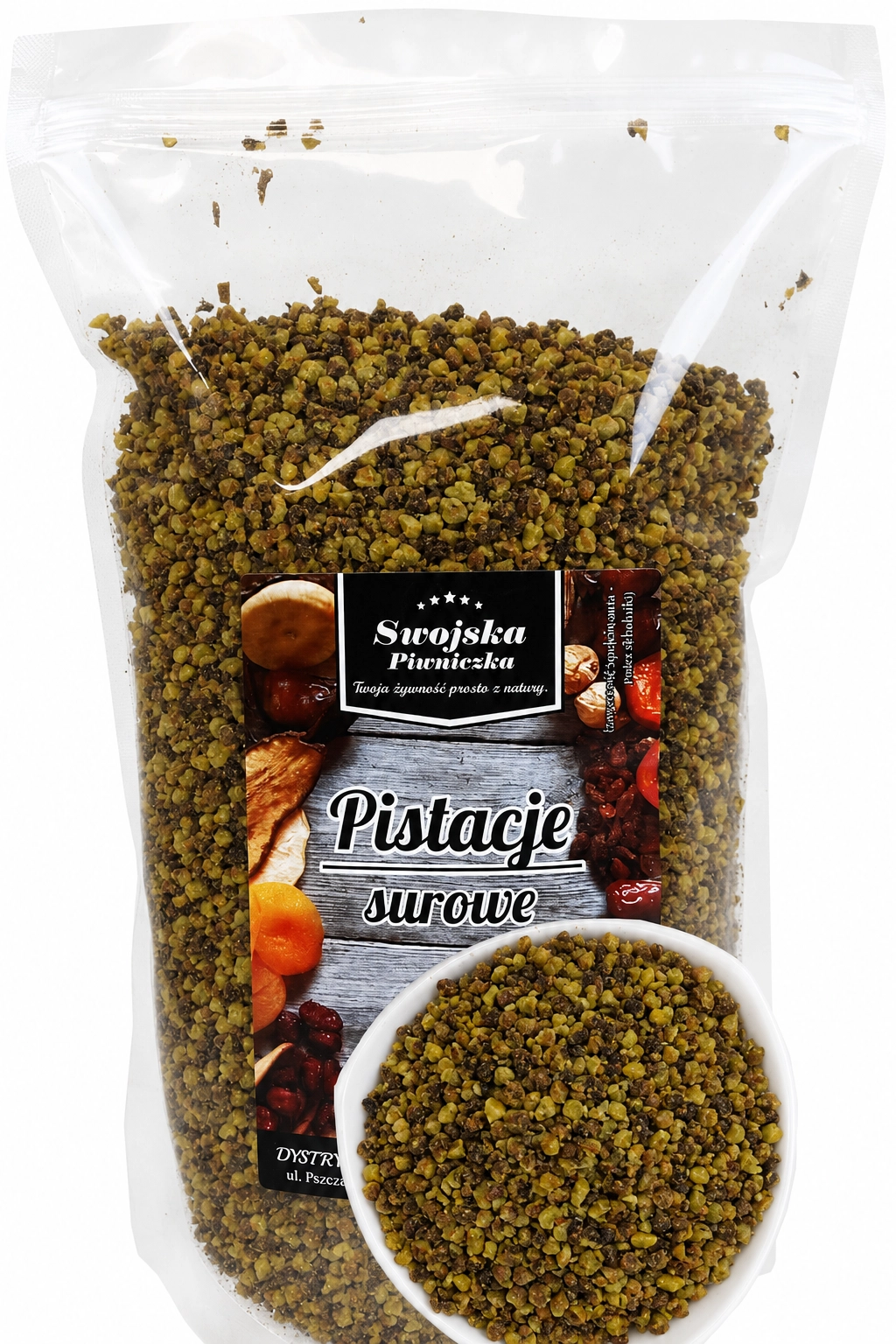 PISTACJE SUROWE NIESOLONE KOSTKA 500g SWOJSKA PIWNICZKA